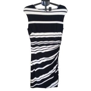 Lauren Ralph Lauren Black and White Striped Midi Dress